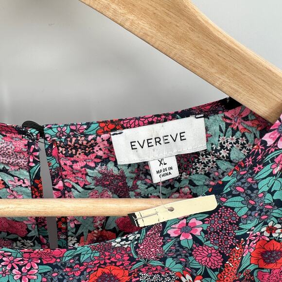 EVEREVE NWT Sutton Cotton Tie Waist Floral Dress // XL - Picture 10 of 16